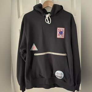 Nike Black Dri Fit Basketball Collection Patch Hoodie Black L zipper pocket